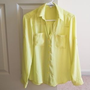 Express Yellow Button Down